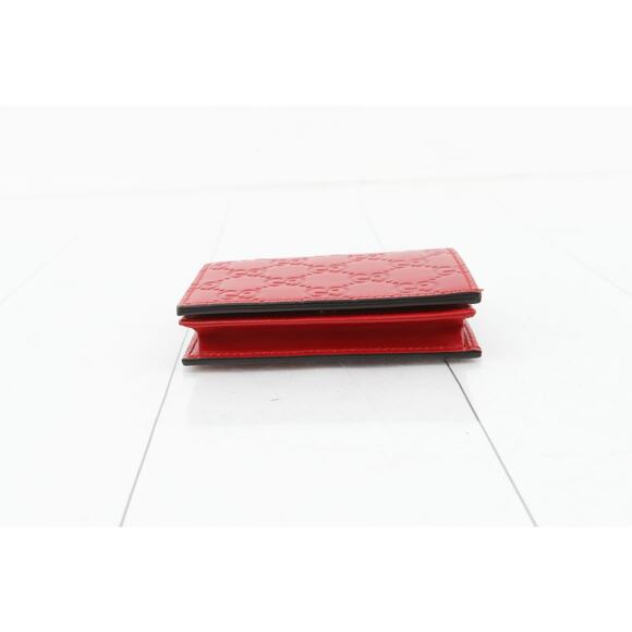 Gucci GG Guccissima Embossed Leather Red Bi-Fold Card Case / Wallet (NWOT) - Picture 3 of 8